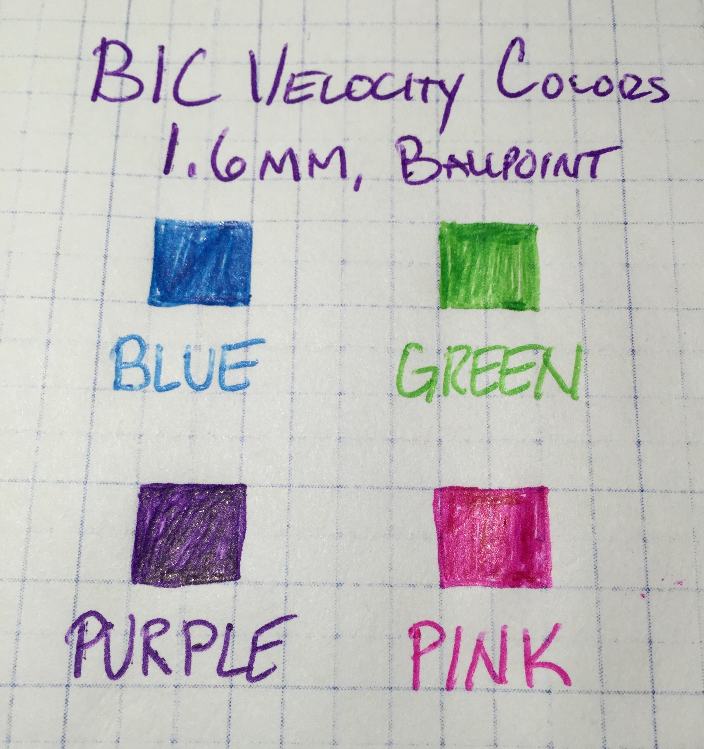 Colors Review: BIC Velocity Assorted Colors, Ballpoint, 1.6mm