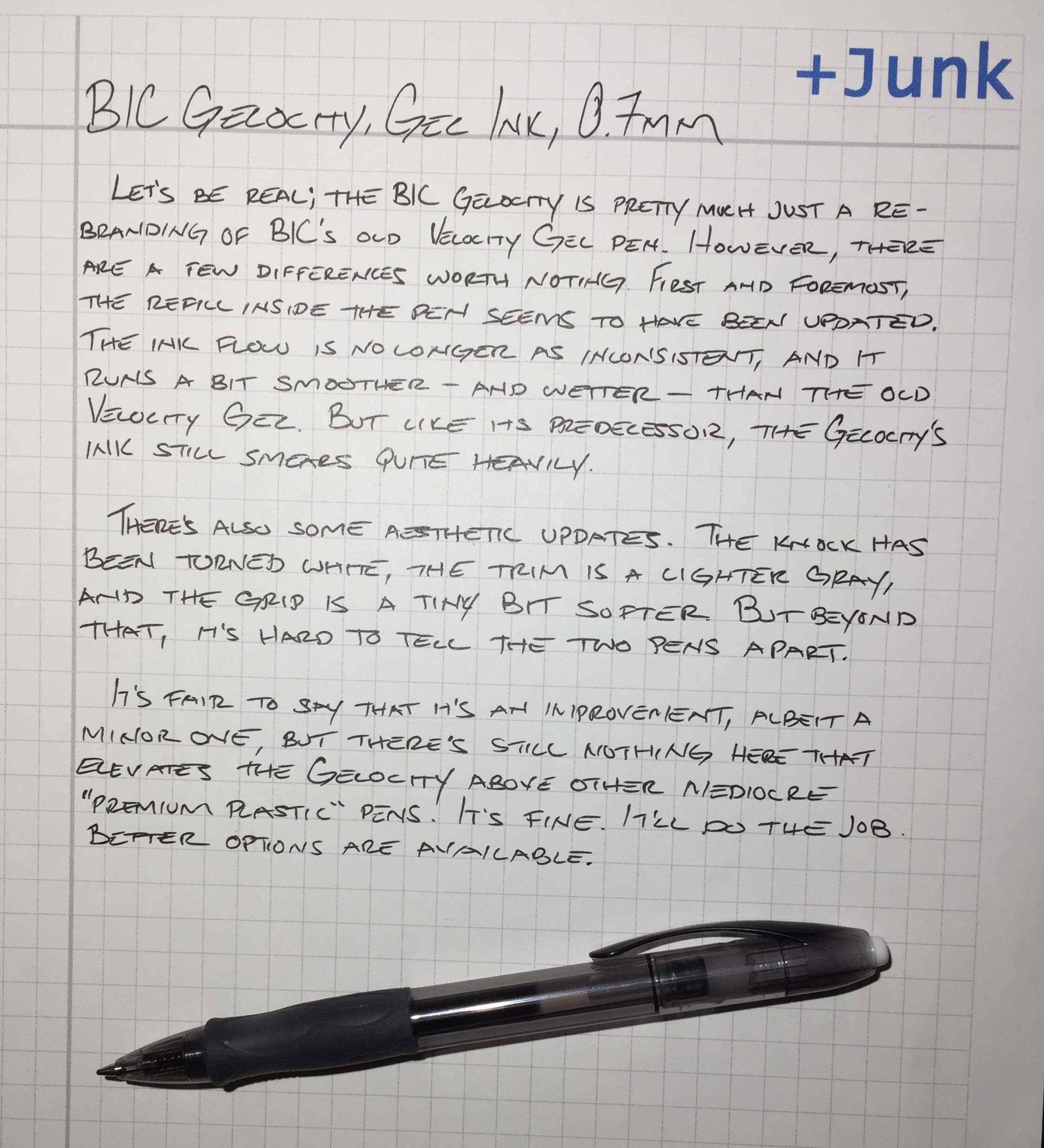 Betrouwbaar amplitude Conflict Review: BIC Gelocity, Gel Ink, 0.7mm – Pens and Junk